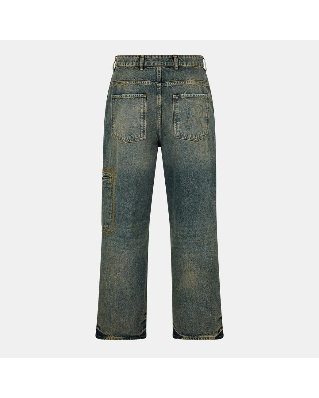 Represent Green Straight Leg Jeans for men