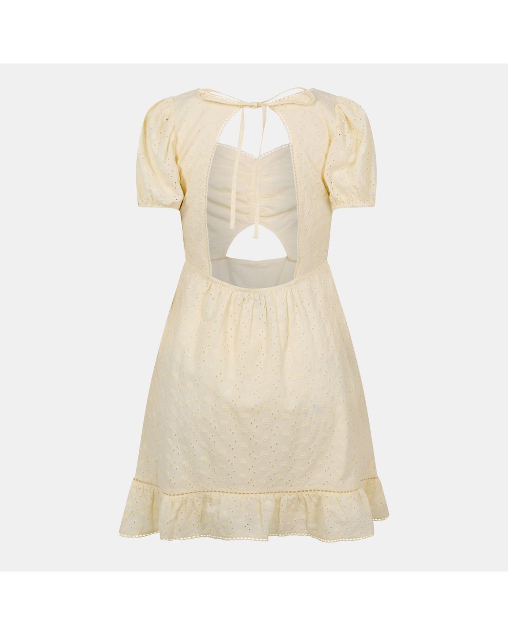 Jack Wills Natural Broderie Mini Dress