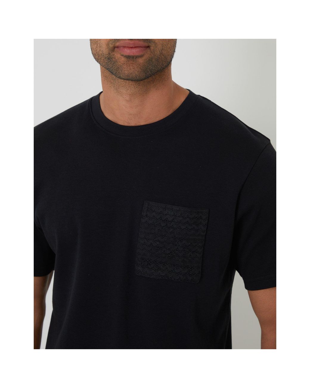 Threadbare Black Havana Regular Fit T-Shirt for men
