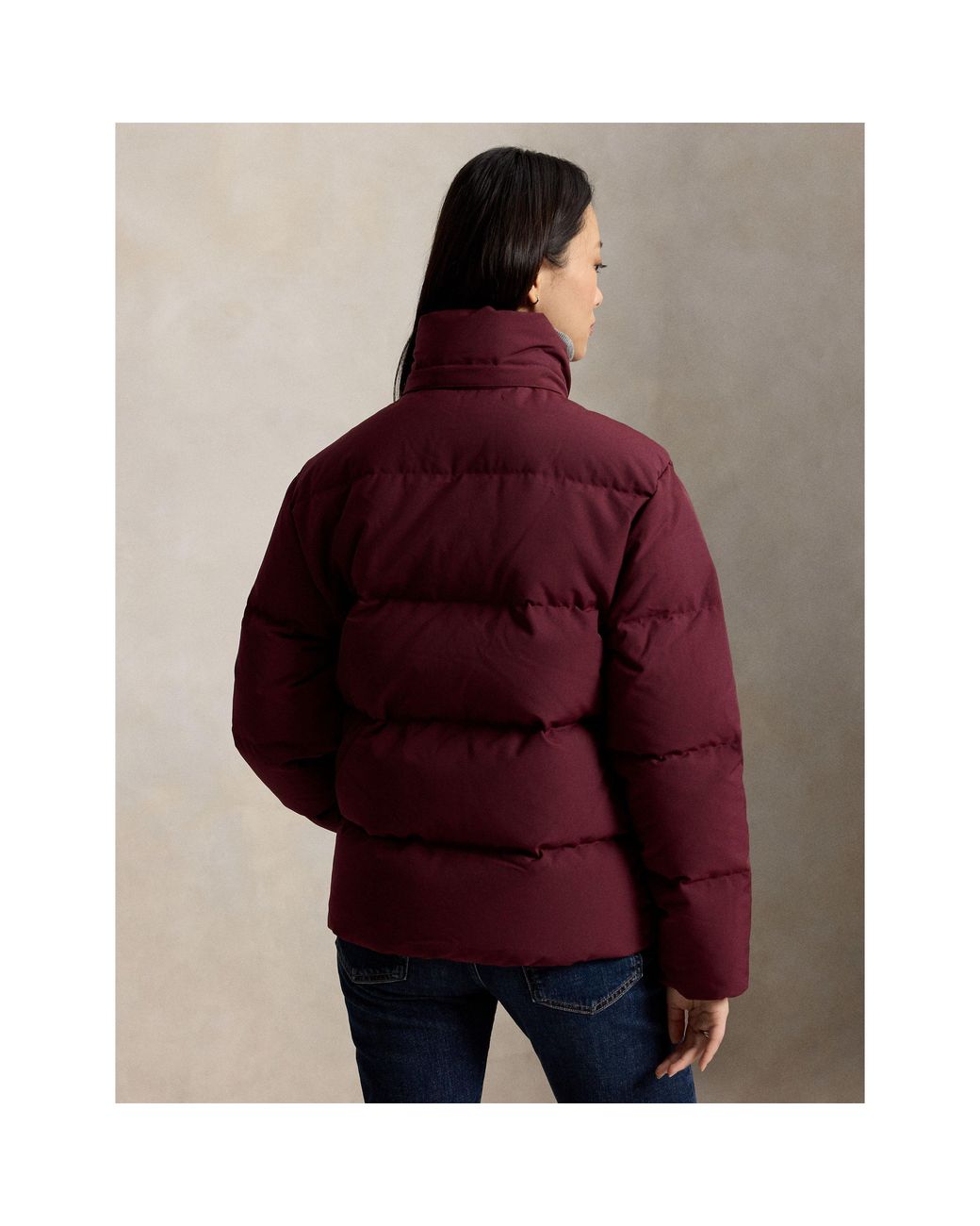 Polo Ralph Lauren Red Carly Duck Down Short Puffer Jacket