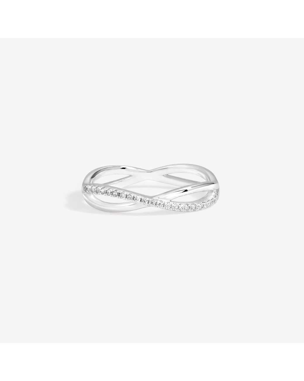 Simply Silver White Sterling 925 Cubic Zirconia Infinity Ring