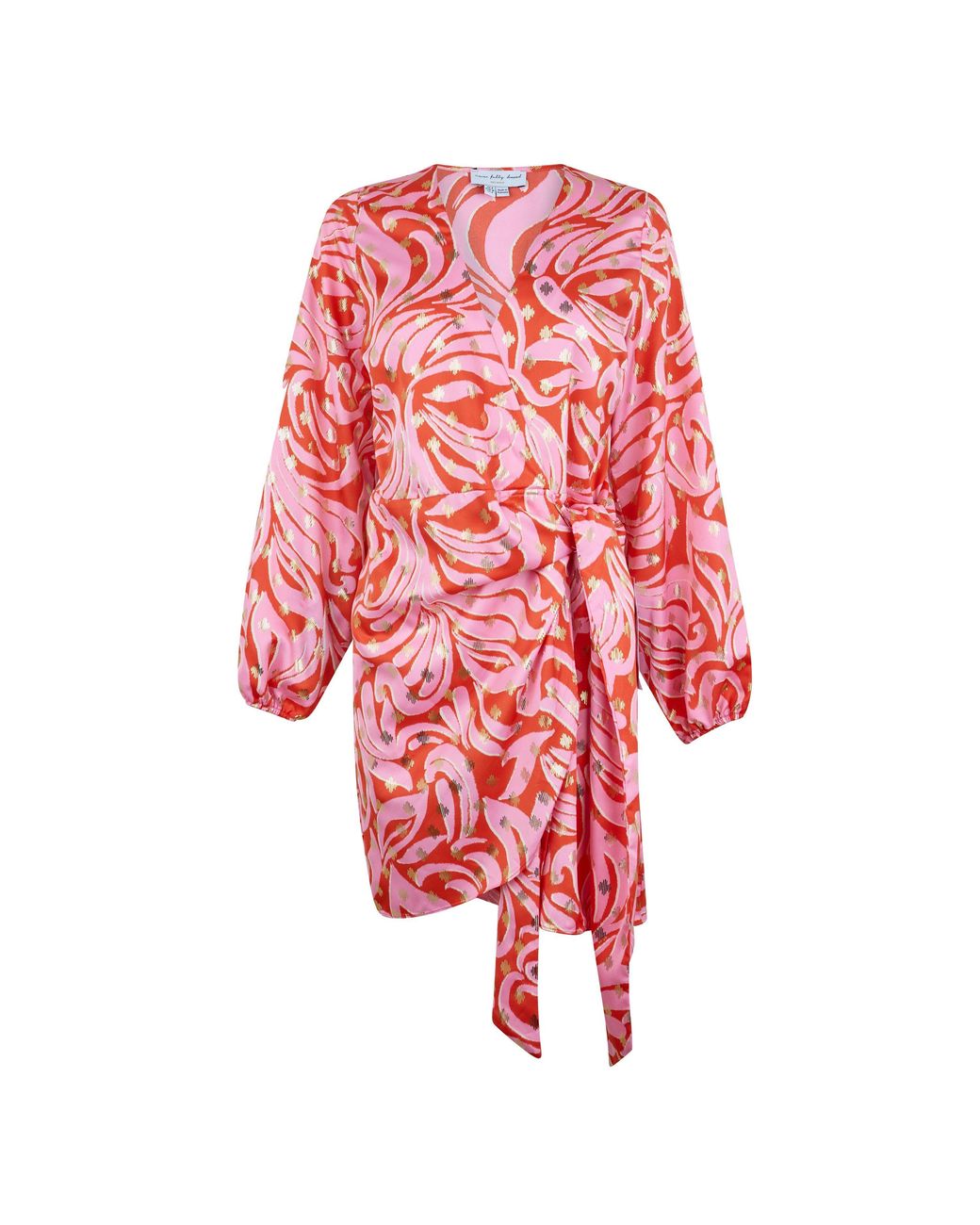 Never Fully Dressed Red Mini Vienna Swirl Wrap Dress