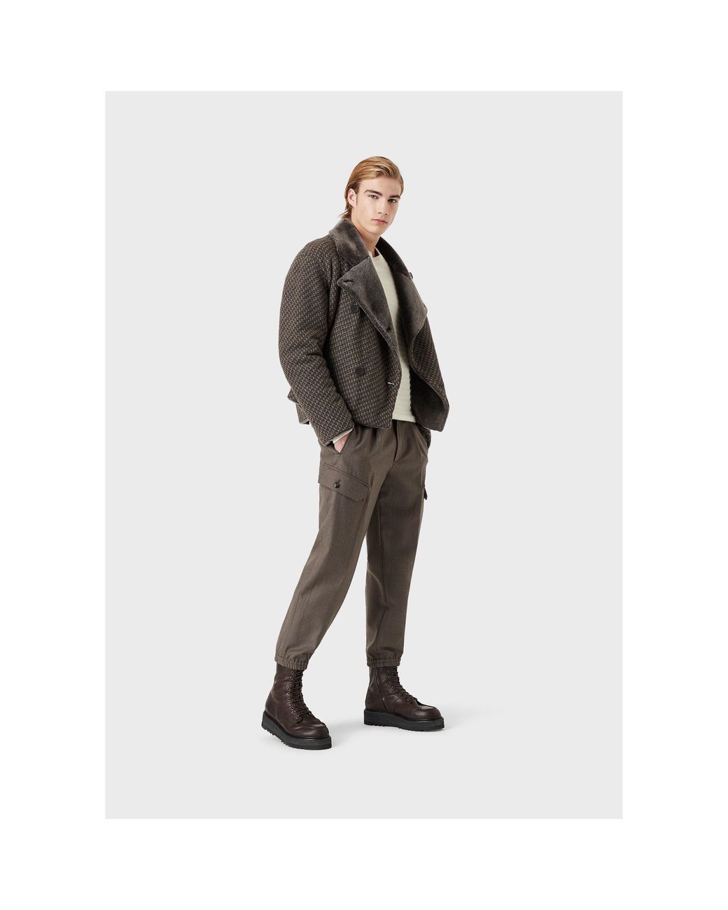Emporio Armani Brown Emporio Txd Fbrc Jkt Sn99 for men