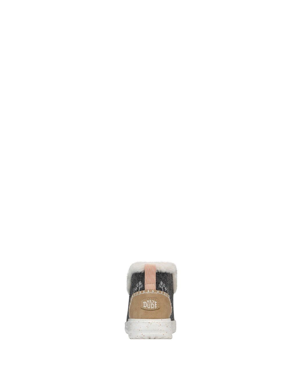 HeyDude Gray Denny Wool Faux Shearling Boots