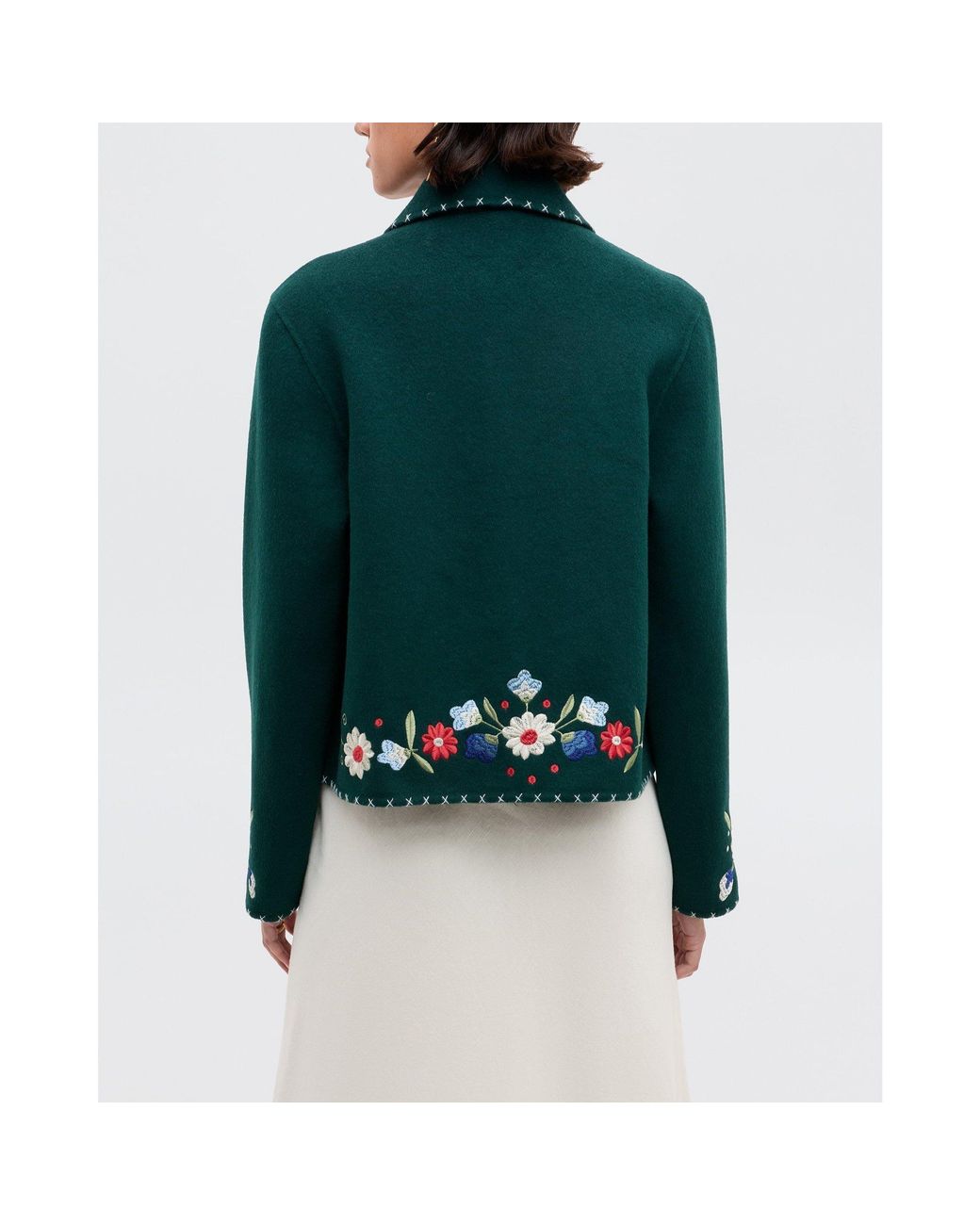 Rixo Green Jude Wool Oversized-Fit Overcoat
