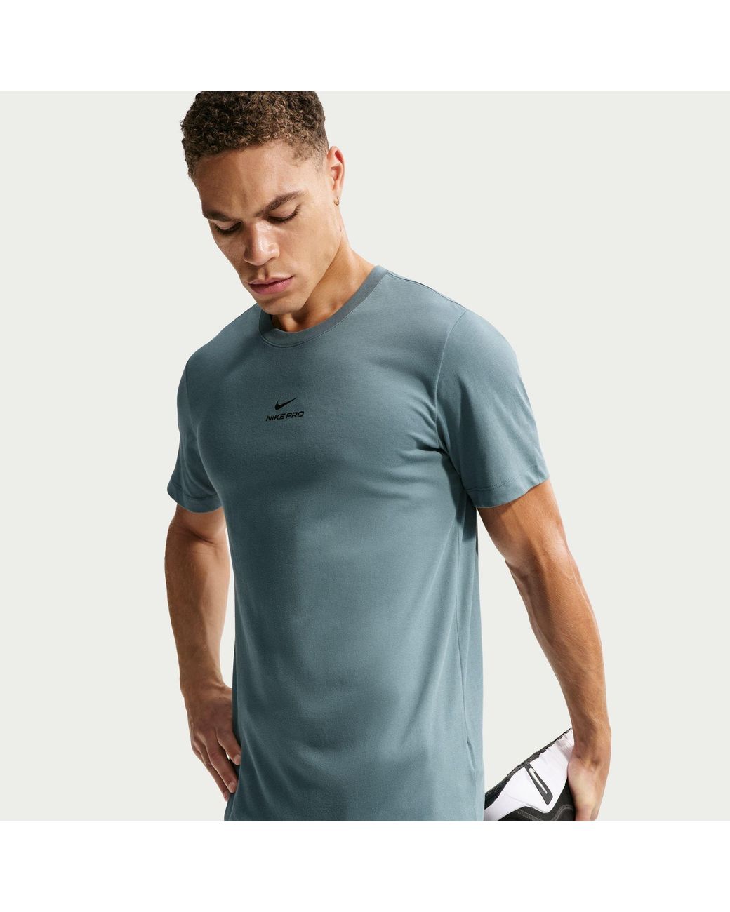 Nike Blue Short Sleeve Performance Running Top for men