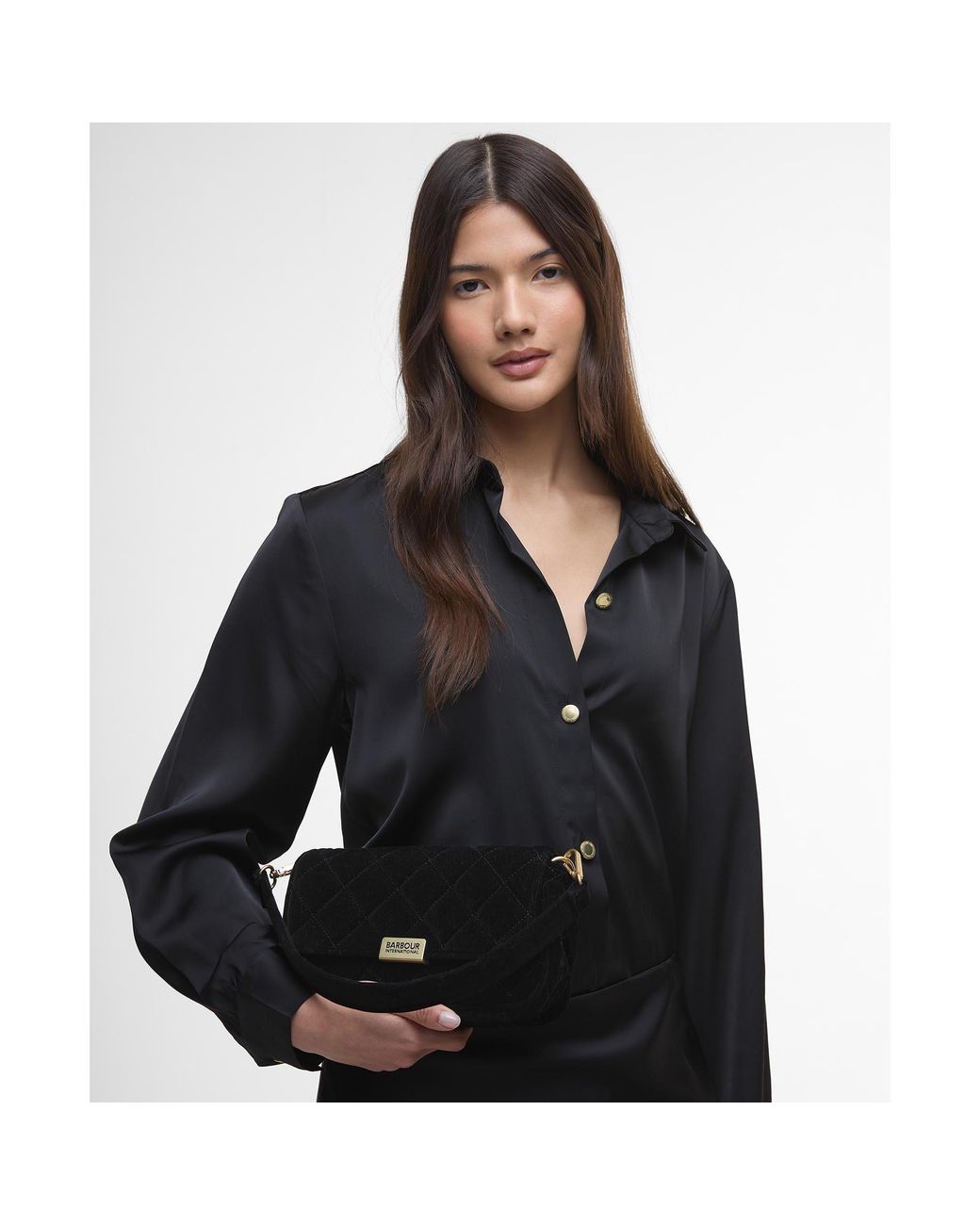 Barbour Black Quilted Mini Soho Crossbody Bag