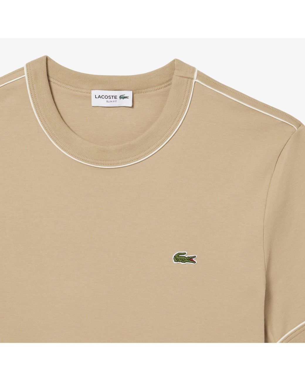Lacoste Natural Slim-Fit Cotton Interlock T-Shirt for men