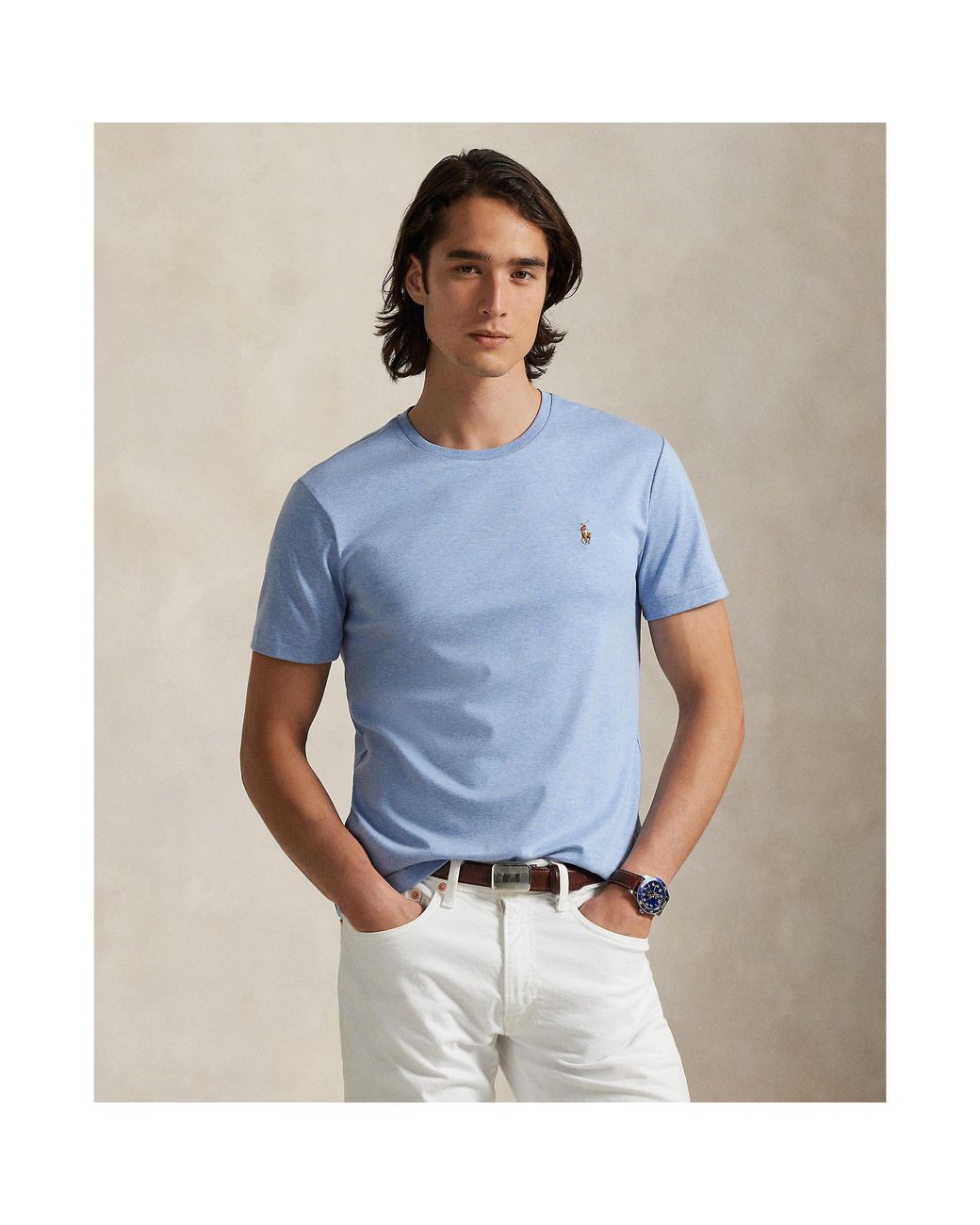 Polo Ralph Lauren Blue Regular Fit Pima T-Shirt for men