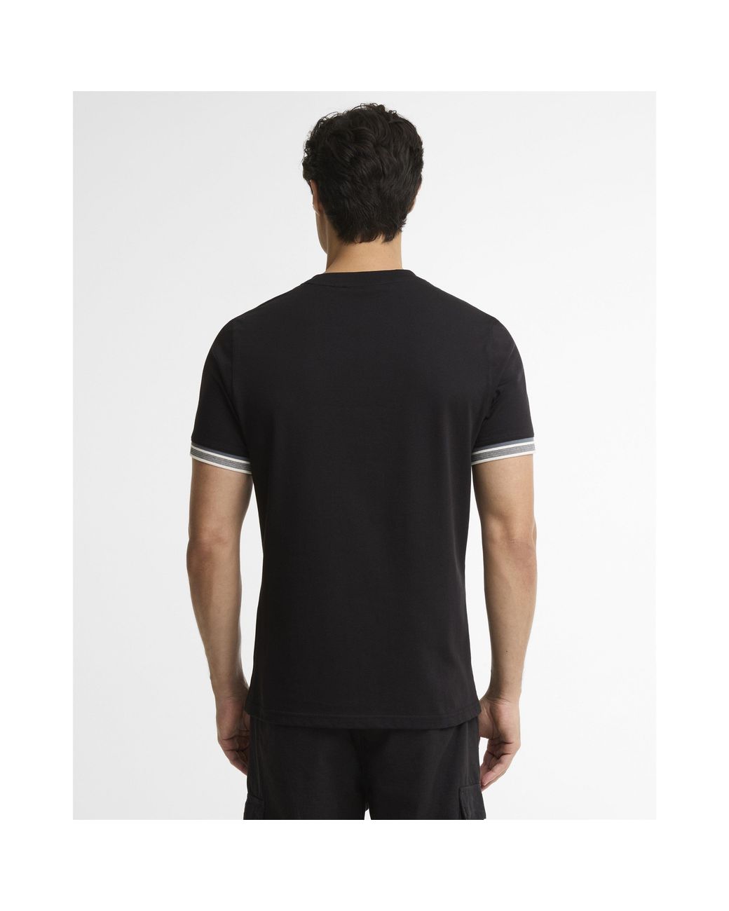 Barbour Black Newport Tipped Cotton Short-Sleeve Crew-Neck T-Shirt for men