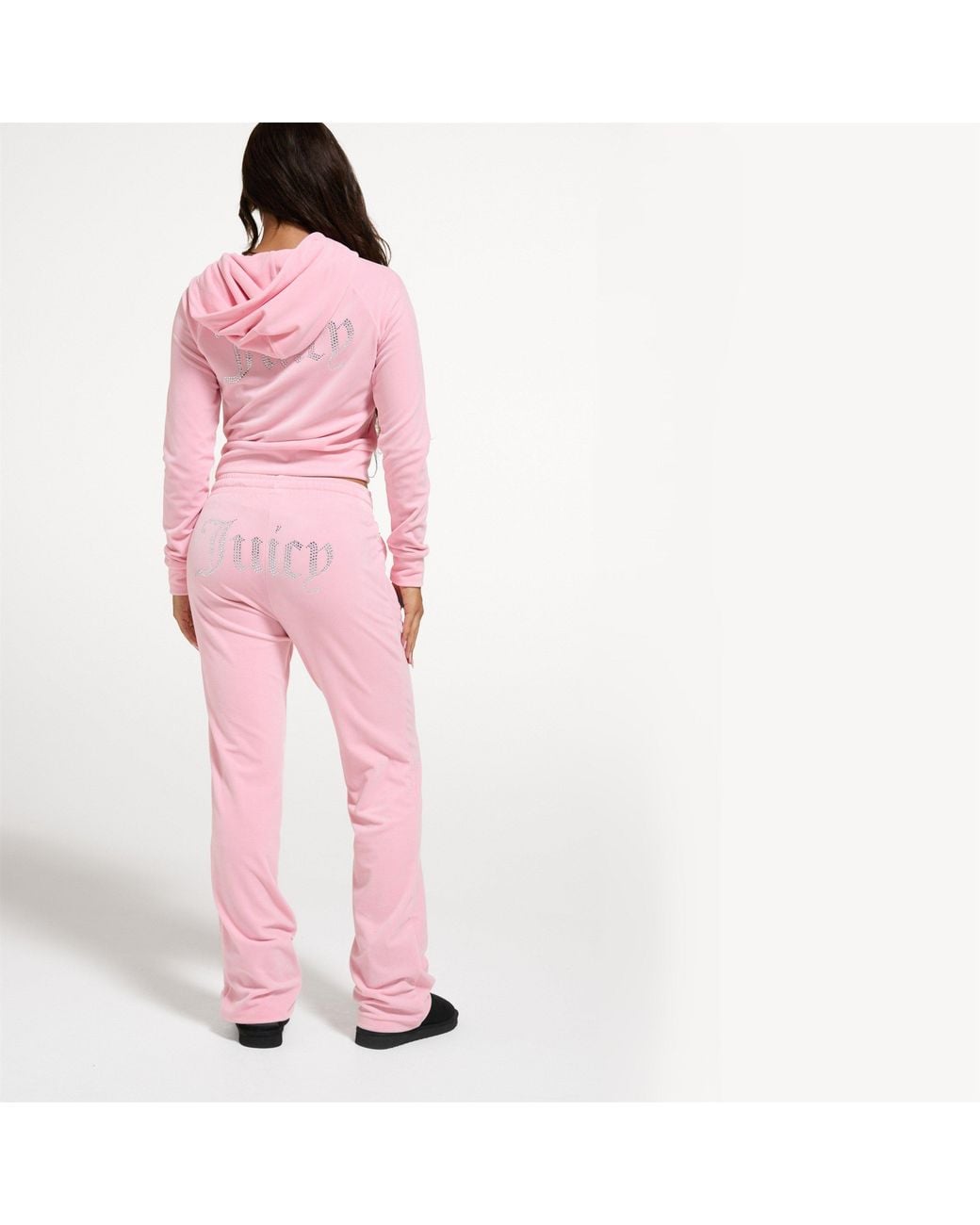 Juicy Couture Pink Tina Track Pant Velour Joggers
