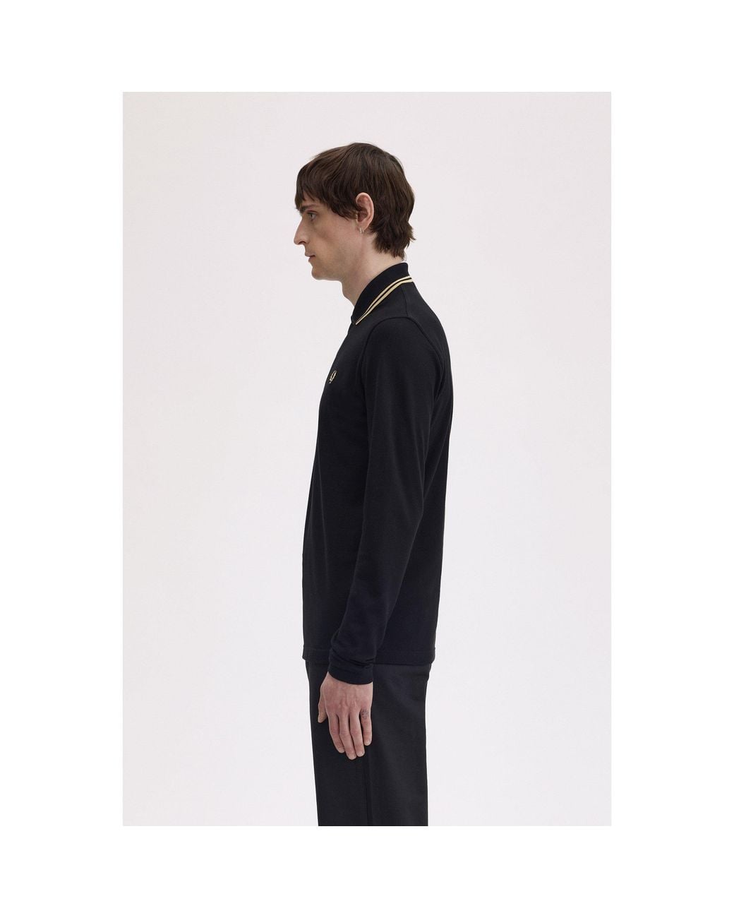 Fred Perry Black Mie Tip Short Sleeve Polo Shirt for men