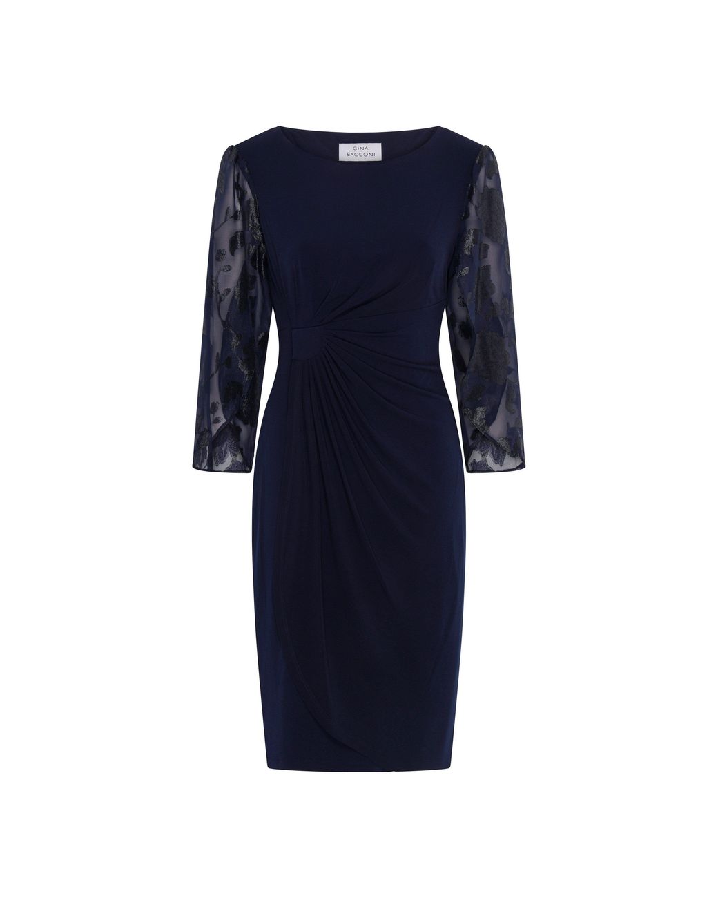 Gina Bacconi Blue Helene Lace Sleeve Dress