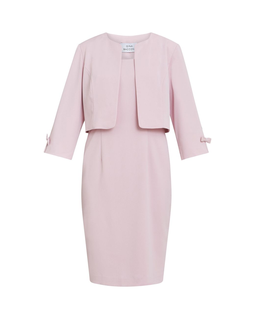 Gina Bacconi Pink Corinne Crepe Dress And Jacket