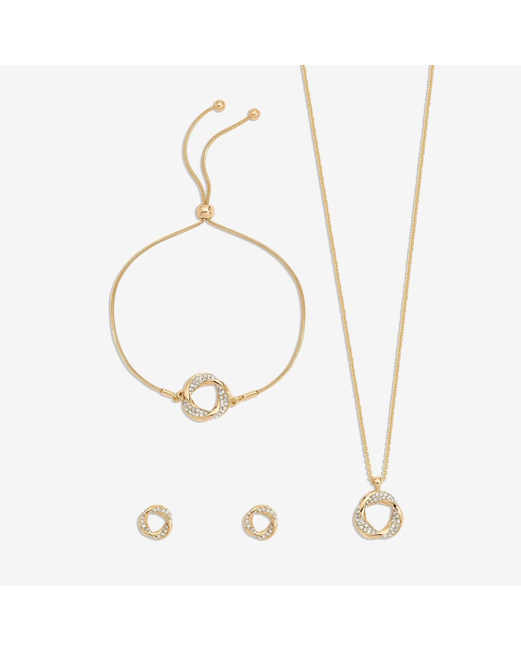 Jon Richard Blue Plated And Crystal Open Knot Set