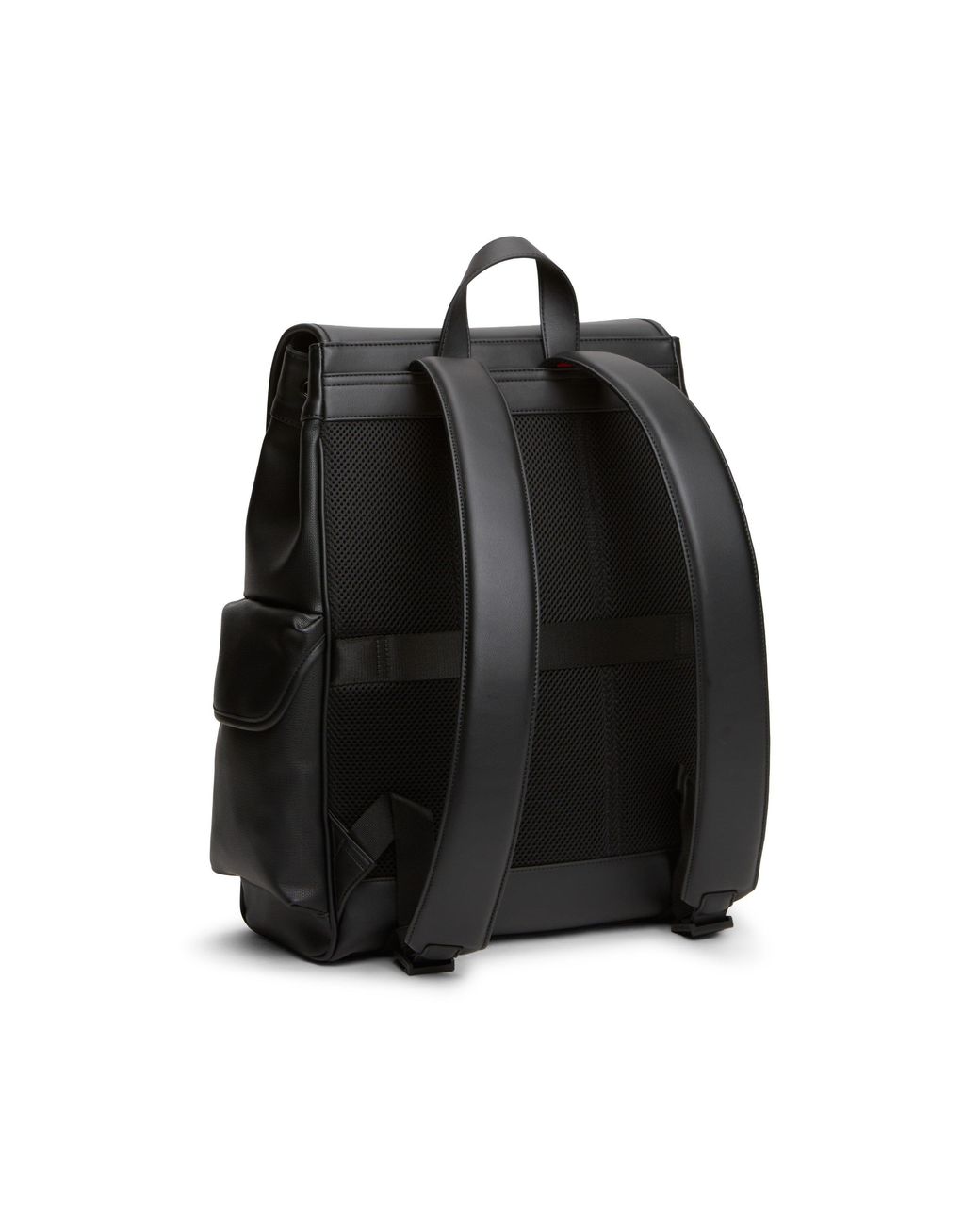 Tommy Hilfiger Black Texture Flap Over Backpack