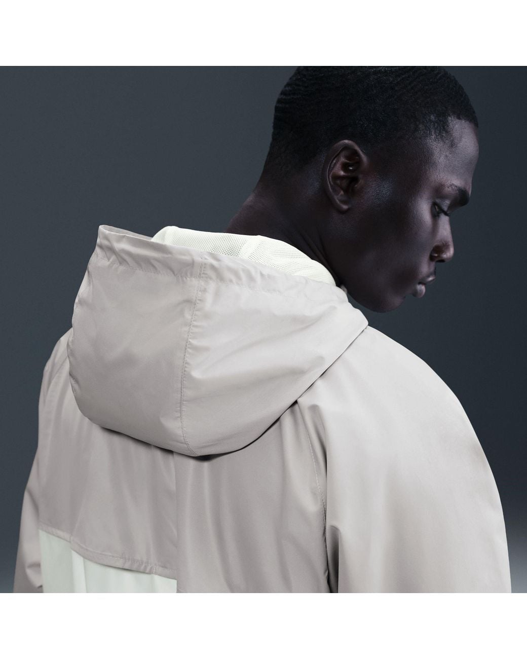 Nike Gray Sportswear Windrunner Hooded Jacket for men