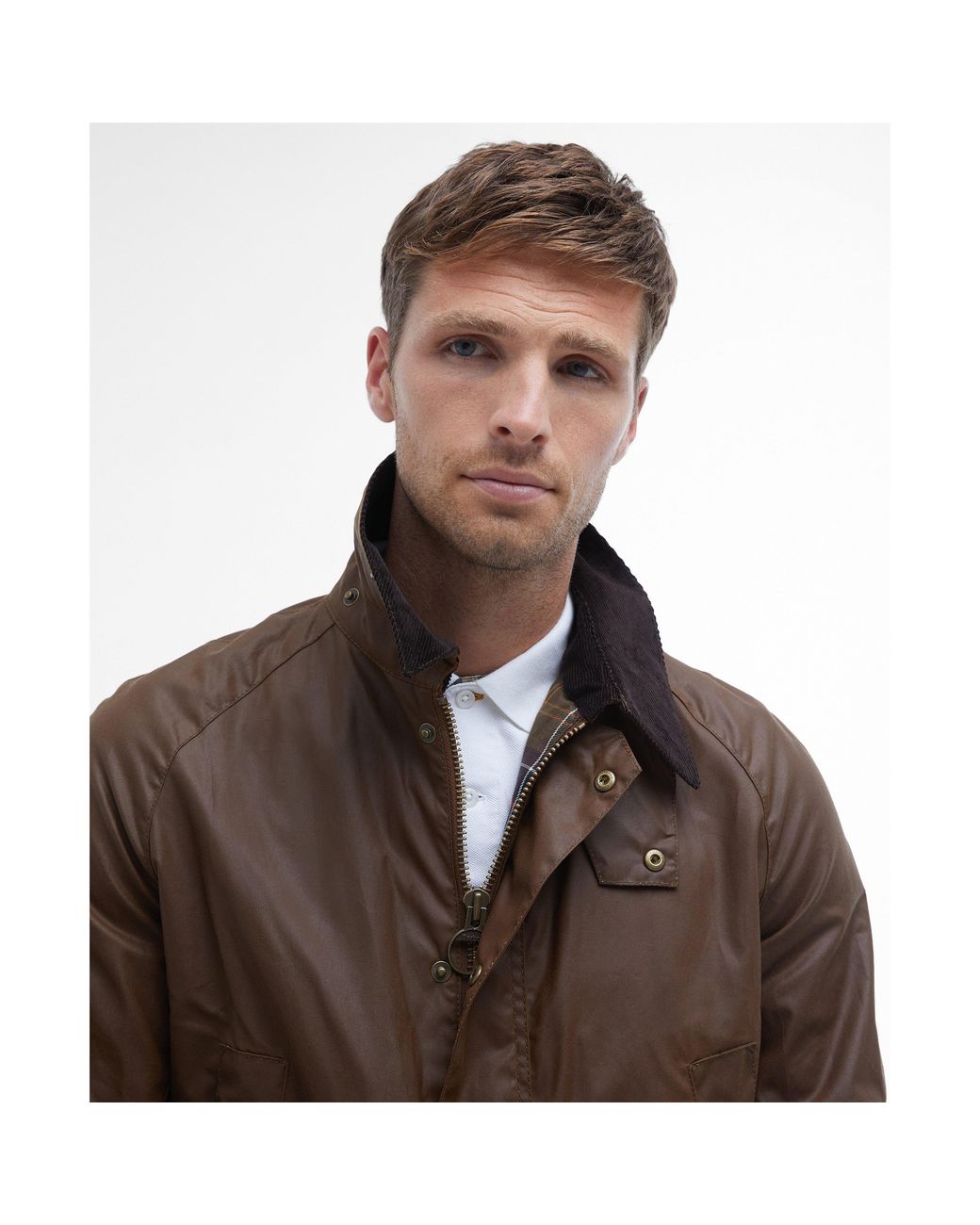 Barbour Brown Ashby Water Resistant Windproof Long Sleeve Wax Jacket for men