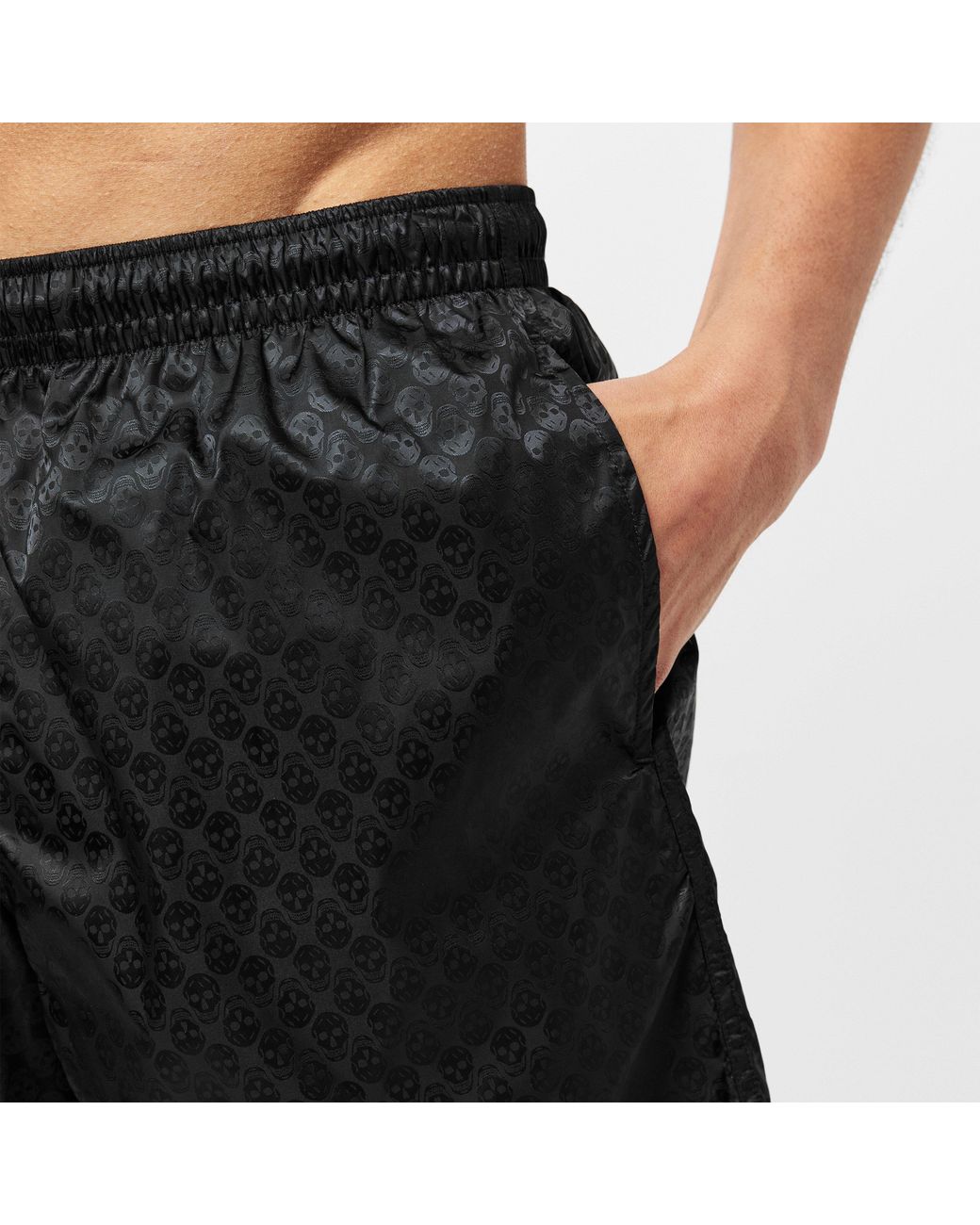 McQueen Black Alex Repeat Quick Dry Trunk Fit Swim Shorts for men