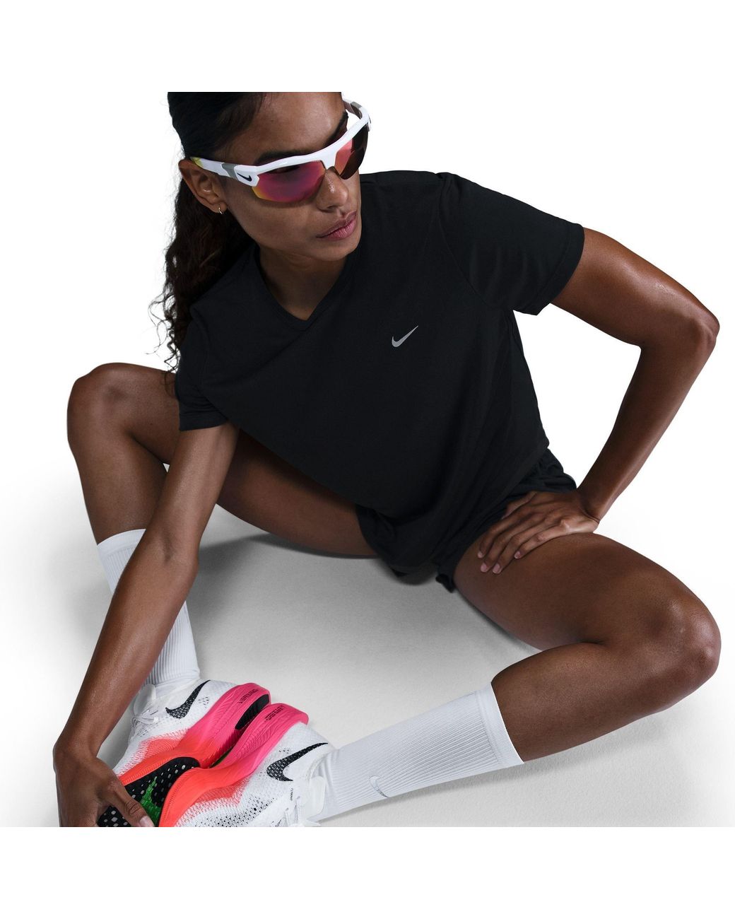 Nike Black Tempo Dri-Fit Short-Sleeve Running Top