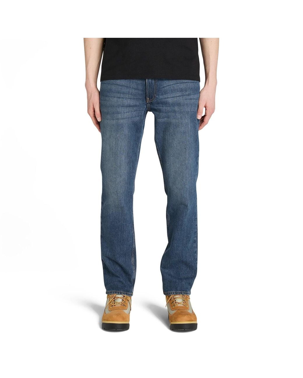 Timberland Blue Sandown Denim Straight Jeans for men
