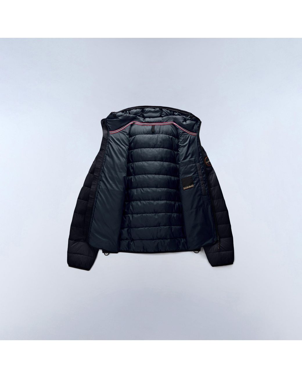 Napapijri Blue Aerons Full-Zip Hooded Short Puffer Jacket for men