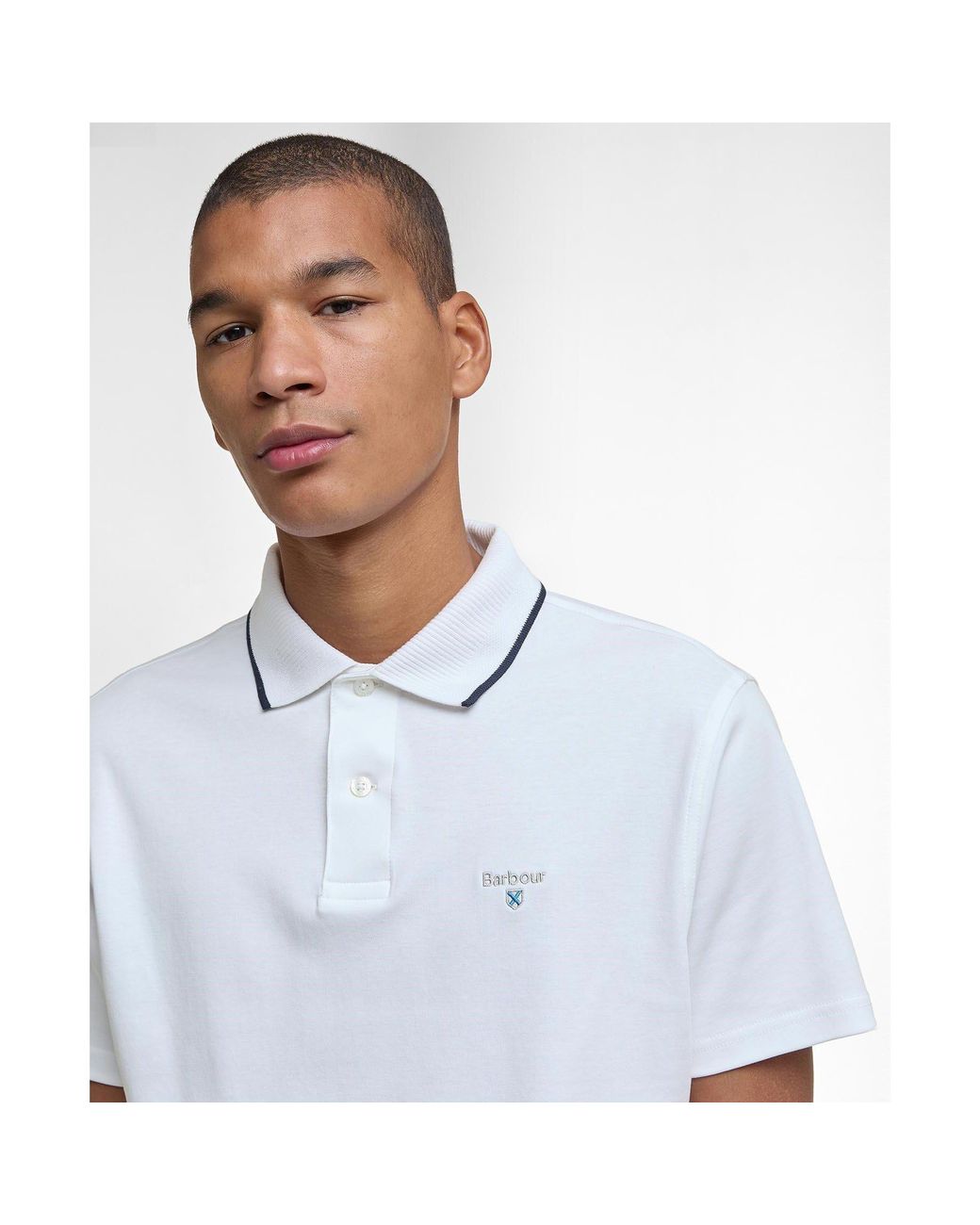 Barbour White Hackney Tailored Short-Sleeved Polo Shirt for men