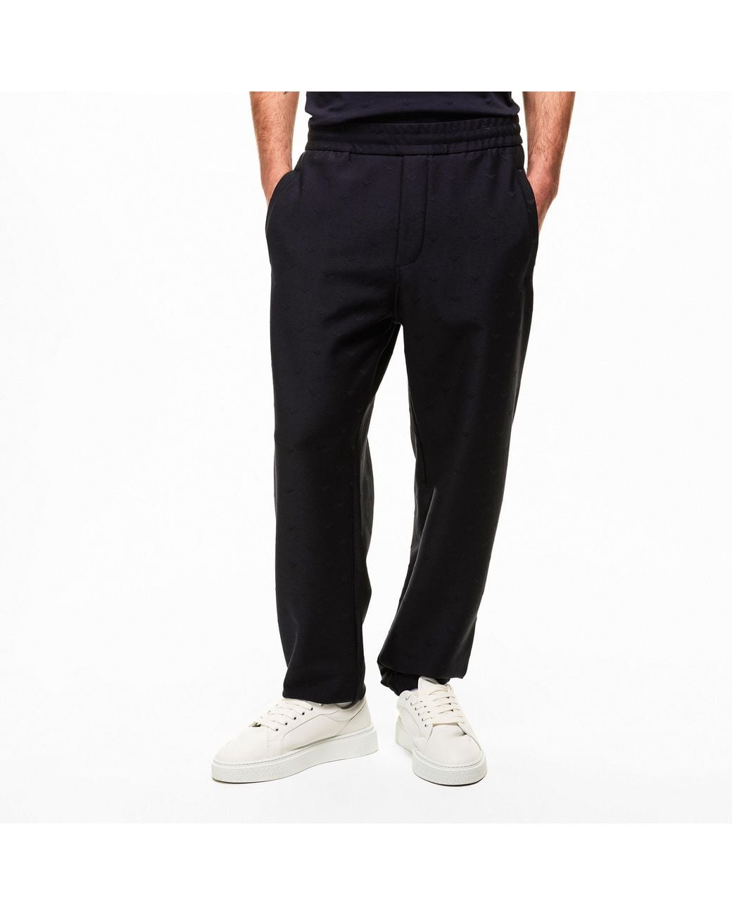 Emporio Armani Blue Closed Hem Fleece Joggers for men