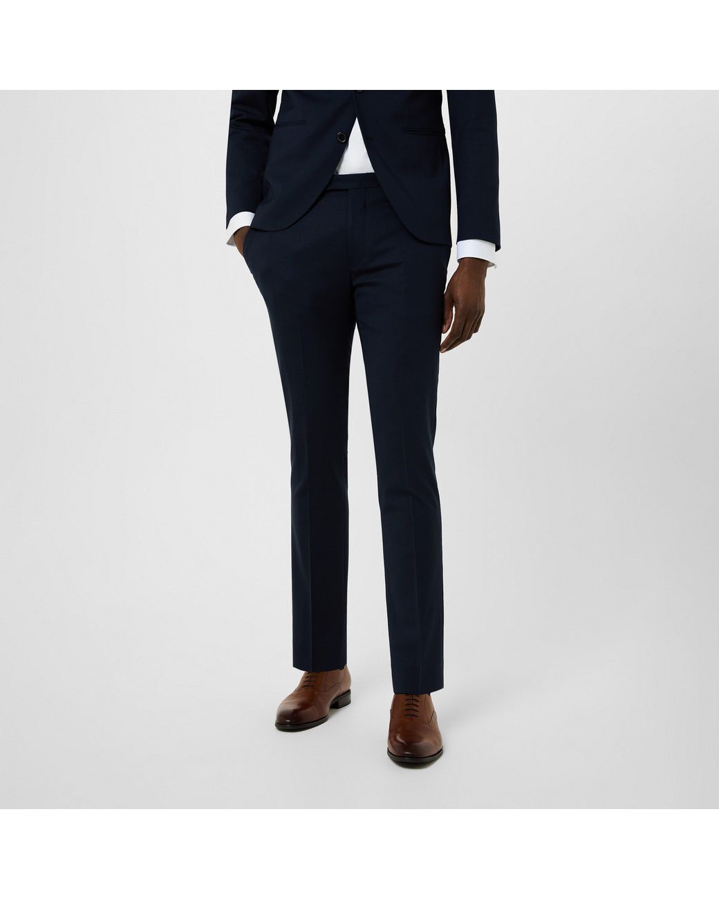 Without Prejudice Blue Priory Skinny Fit Suit Trousers for men