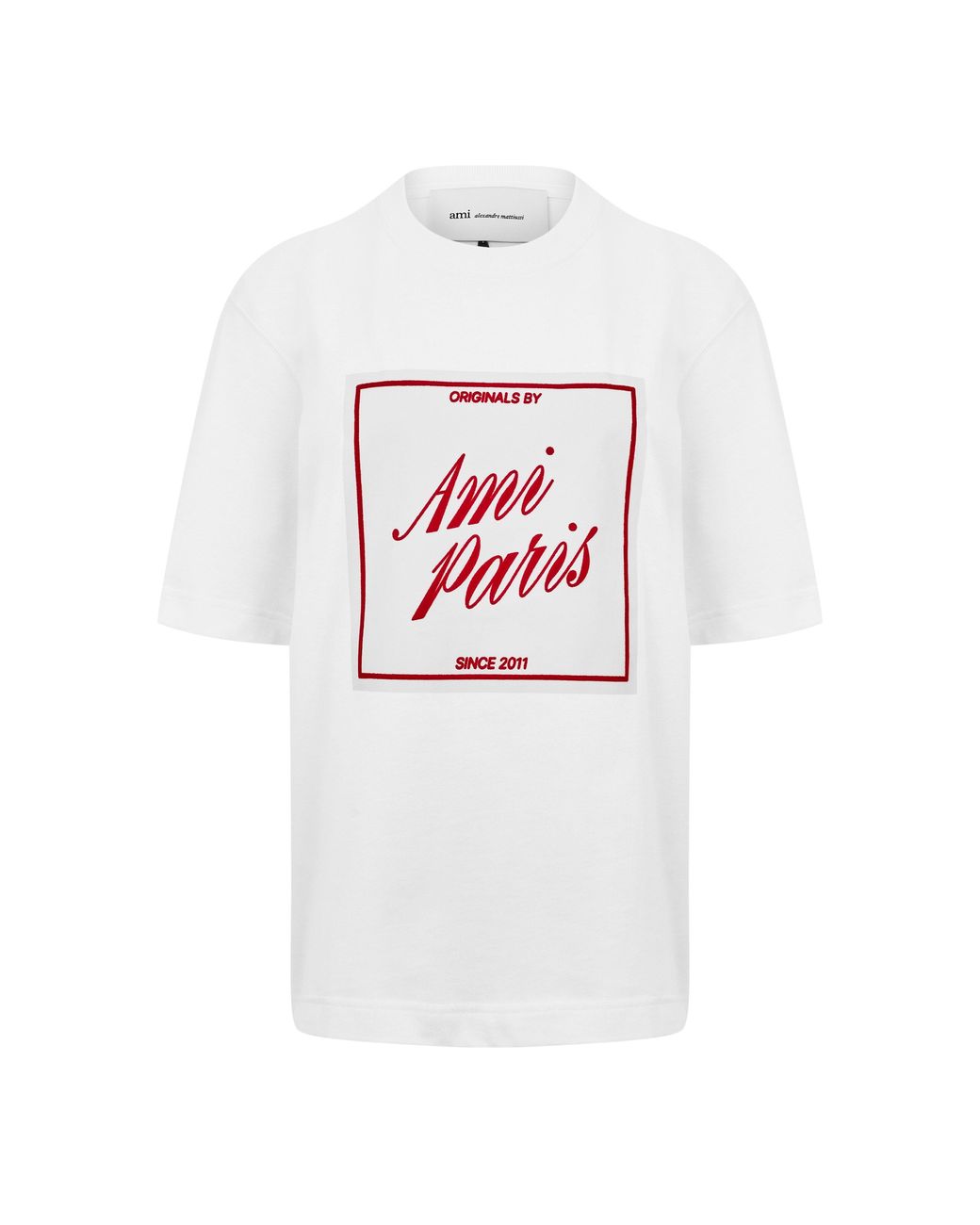 AMI White Ami Label Tee Ld61
