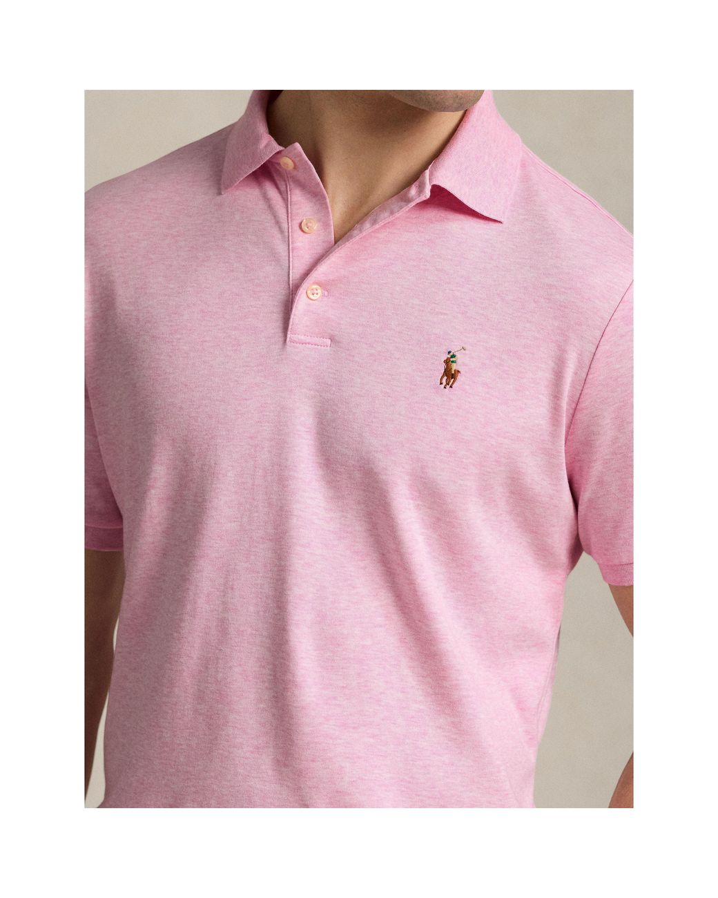 Polo Ralph Lauren Pink Slim Fit Short Sleeve Polo Shirt for men