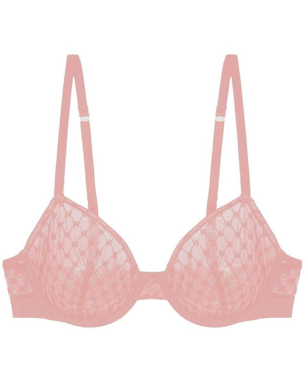 Wolford Pink Logo Lace Underwire Bra