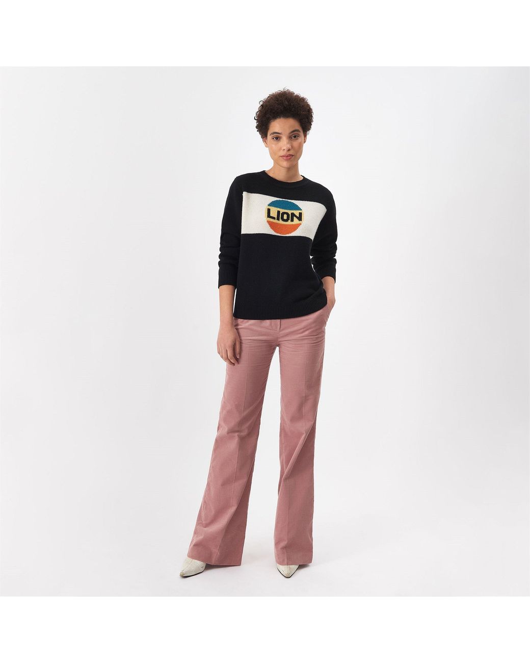 Bella Freud Blue Big Lion Stripe Jumper