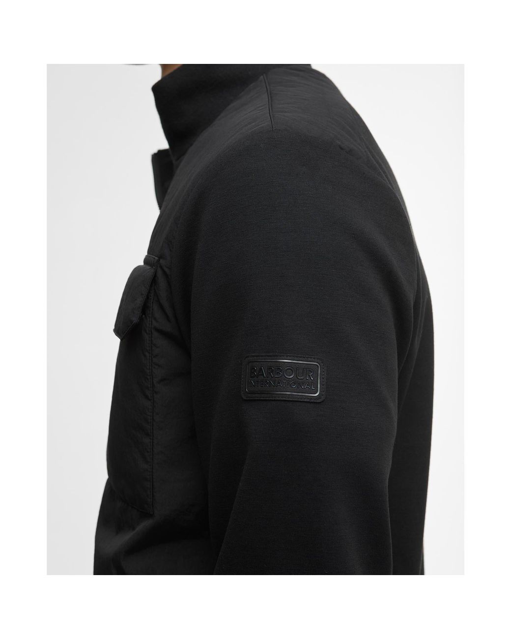 Barbour Black Ethan Quilted Sweatshirt for men