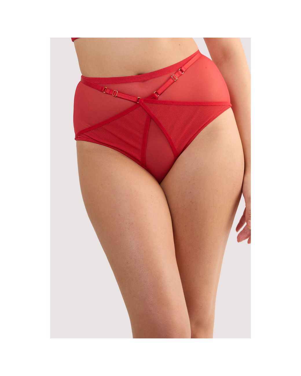 Playful Promises Red Eddie Ruby Crossover High Waist Brief