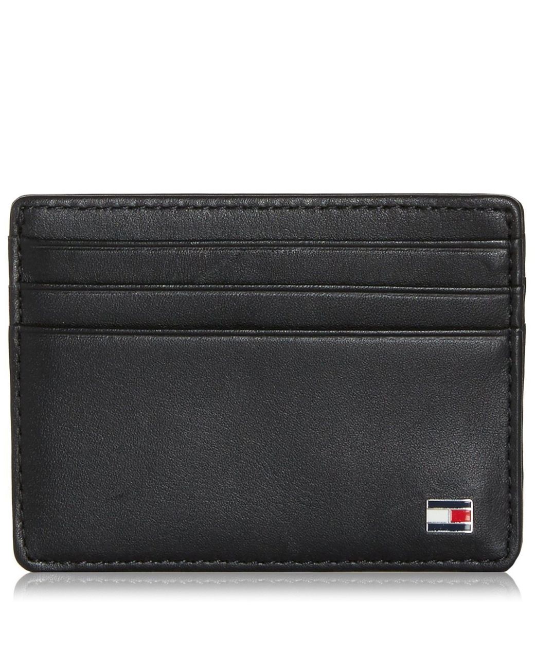 Tommy Hilfiger Black Leather Card Holder for men