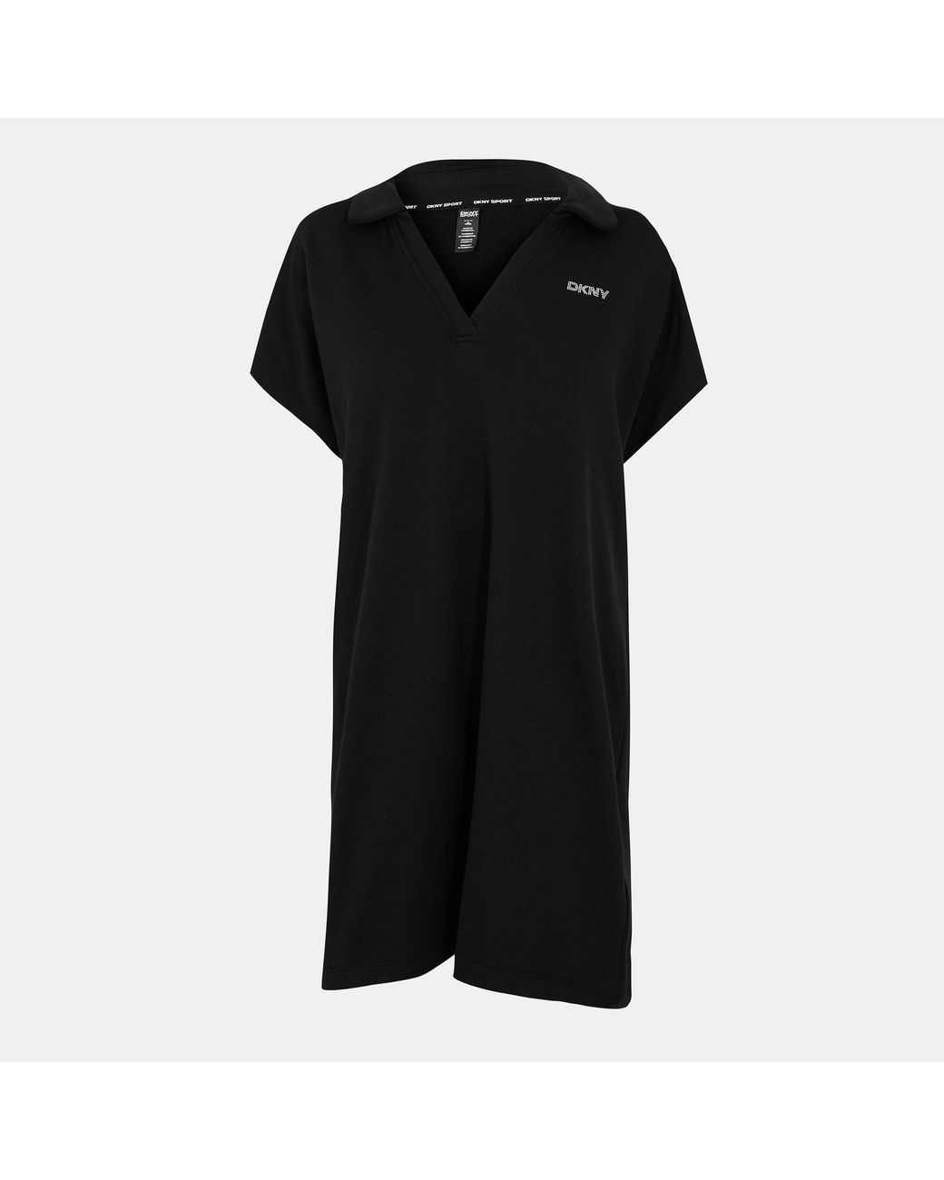 DKNY Black Sweatshirt Relaxed Fit Jumper Dress