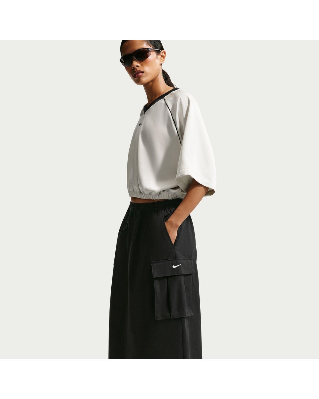 Nike Black Street Cargo Midi Skirt