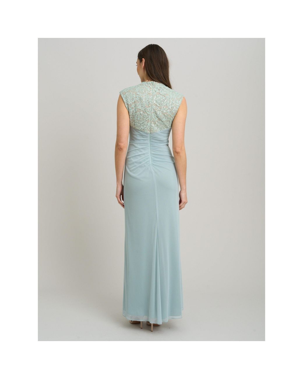 Gina Bacconi Blue Carter Lace Detail Maxi Dress