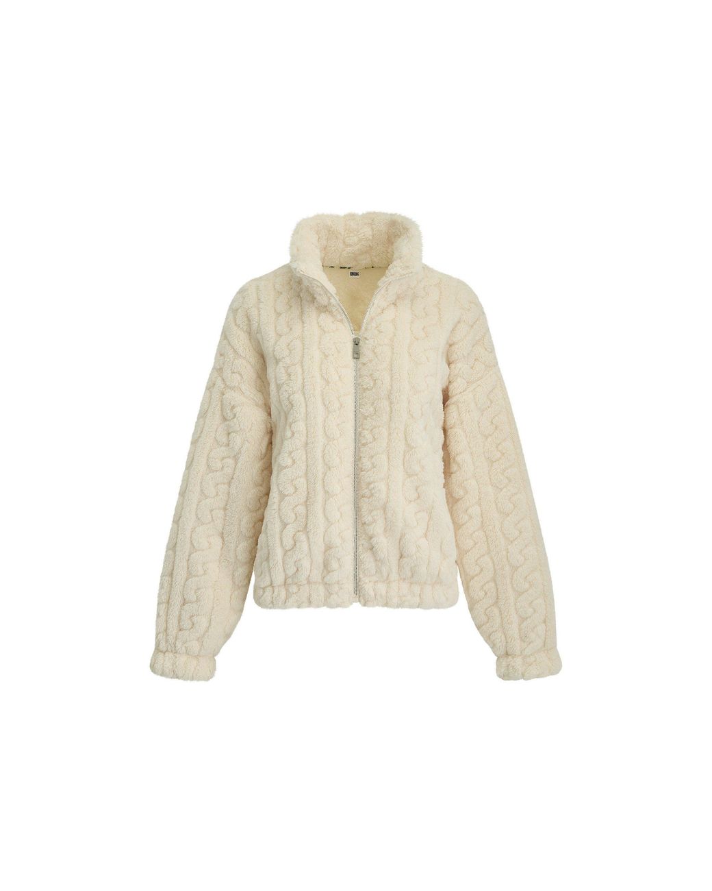 DKNY Gray Cable Sport Full-Zip Sherpa Jacket