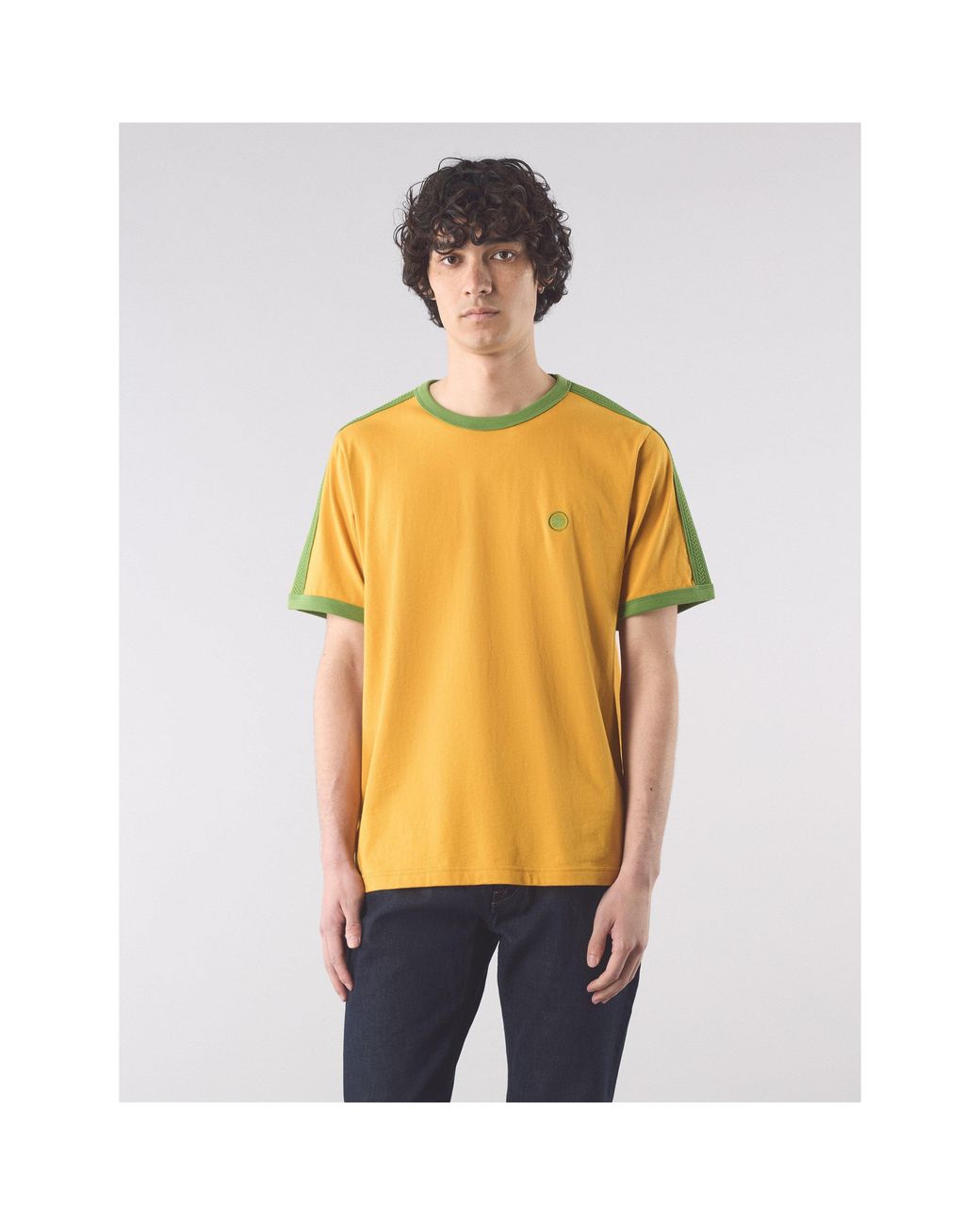 Pretty Green Yellow Pg Denton Short-Sleeve Regular Fit T-Shirt for men