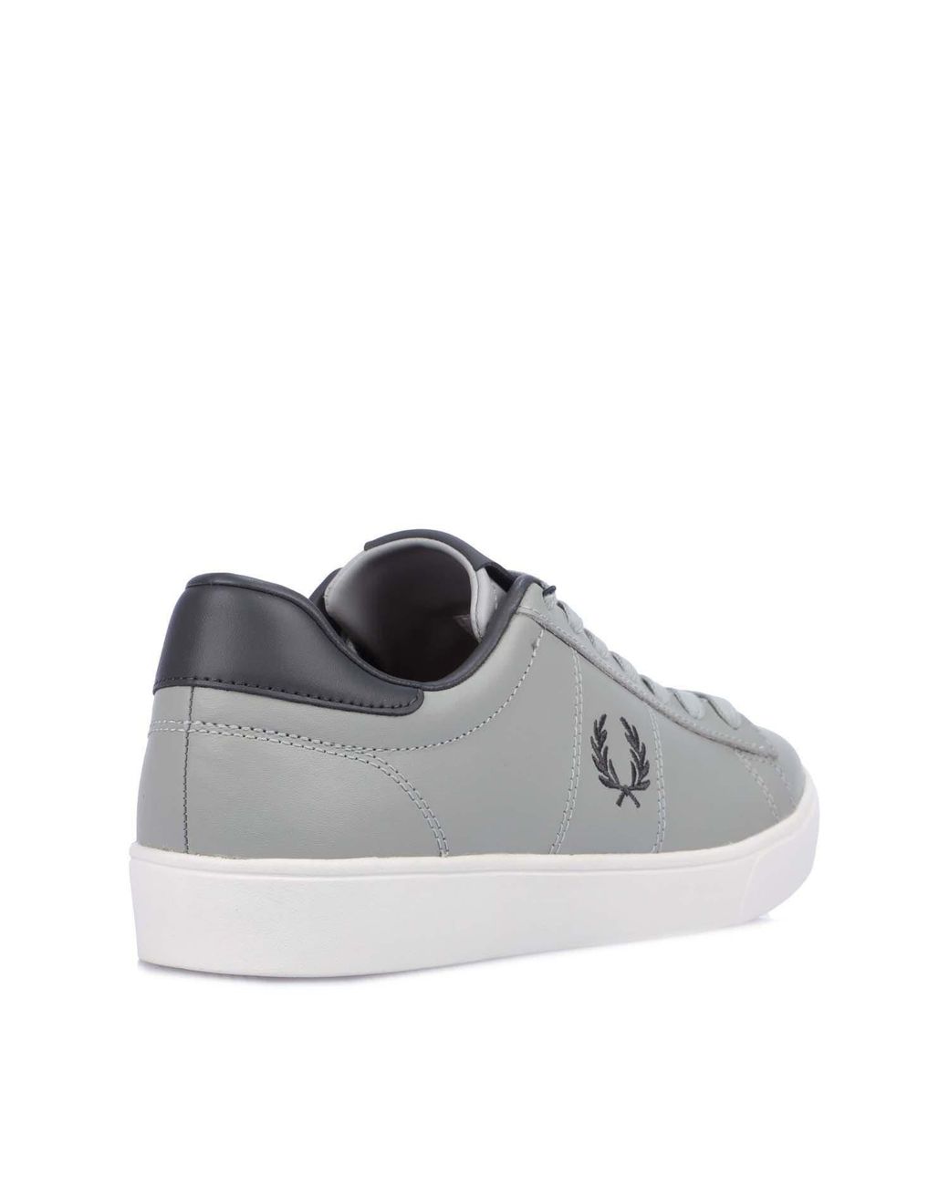 Fred Perry Gray Spencer Leather Trainers Size 6 for men