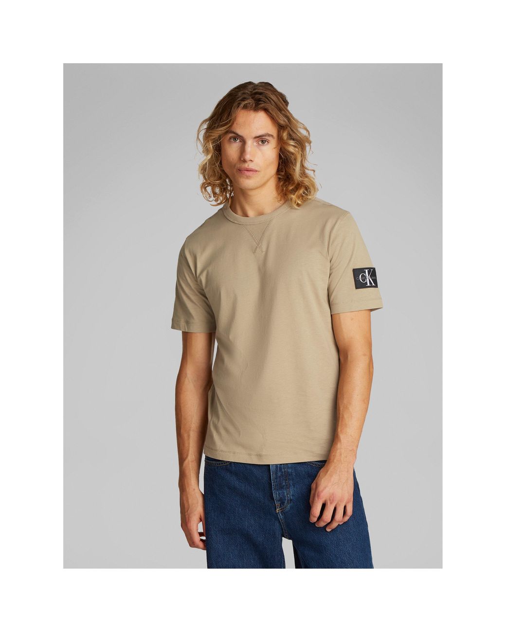 Calvin Klein Natural Monogram Badge T-Shirt for men