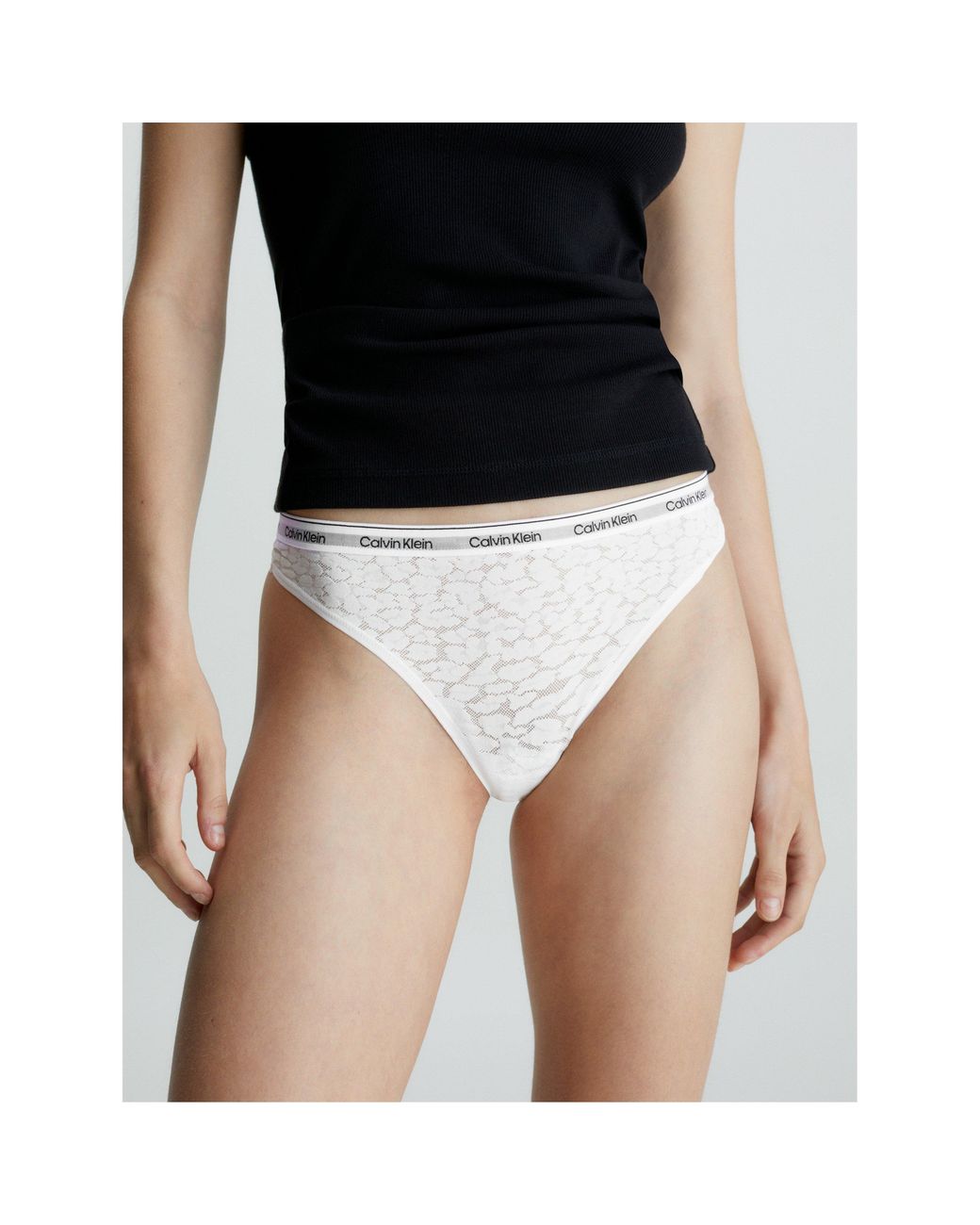 Calvin Klein Black Modern Cotton Lace Thong