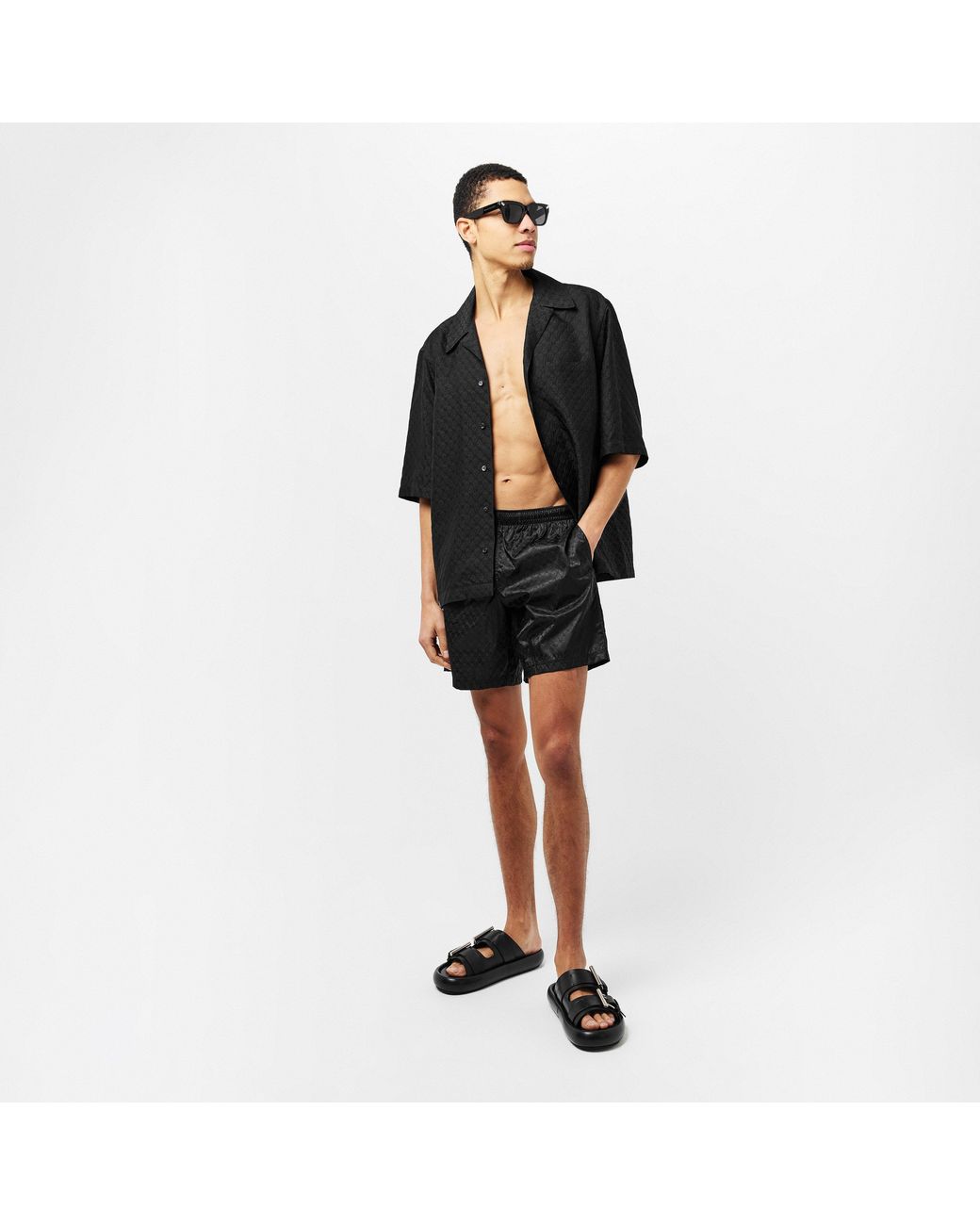 McQueen Black Alex Repeat Quick Dry Trunk Fit Swim Shorts for men