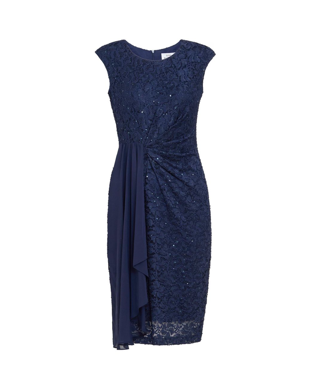Gina Bacconi Blue Everlee Lace Shift Dress