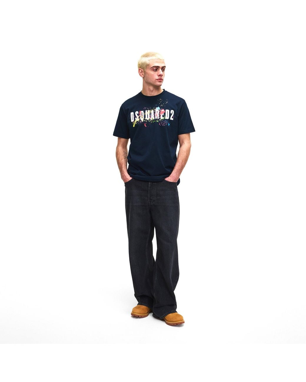 DSquared² Blue Dsq Splat T-Shirt for men