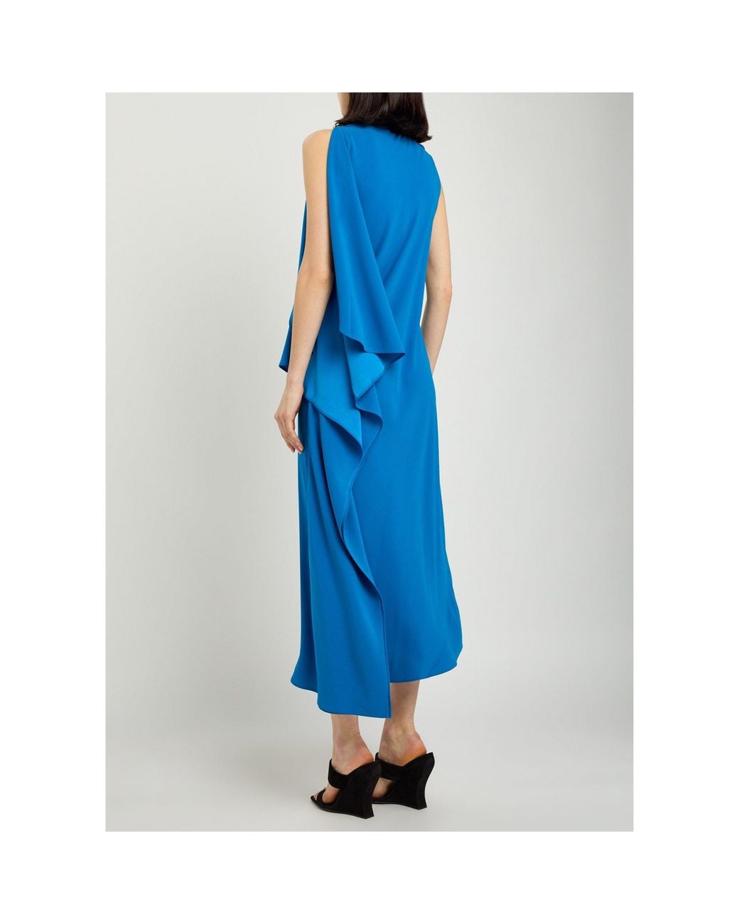 Joseph Blue Ld Aly Slvls Side Drape Dress