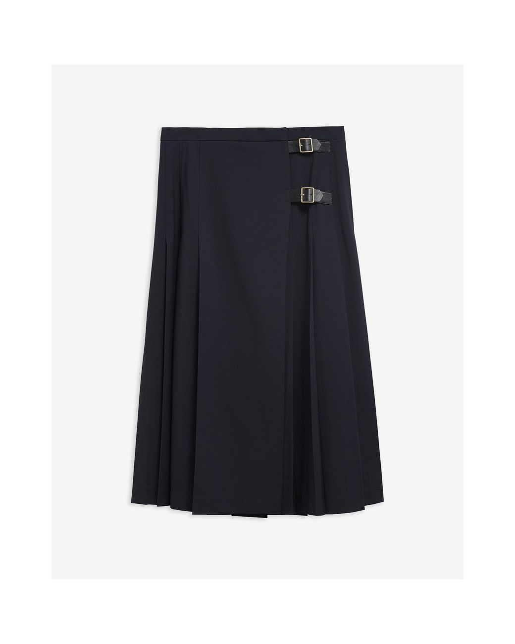 Barbour Blue Delilah Pleated Midi Skirt
