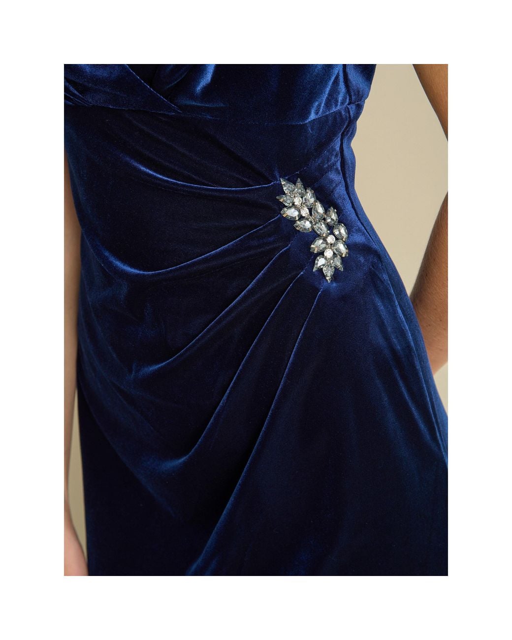 Gina Bacconi Blue Sascha Velvet Maxi Dress